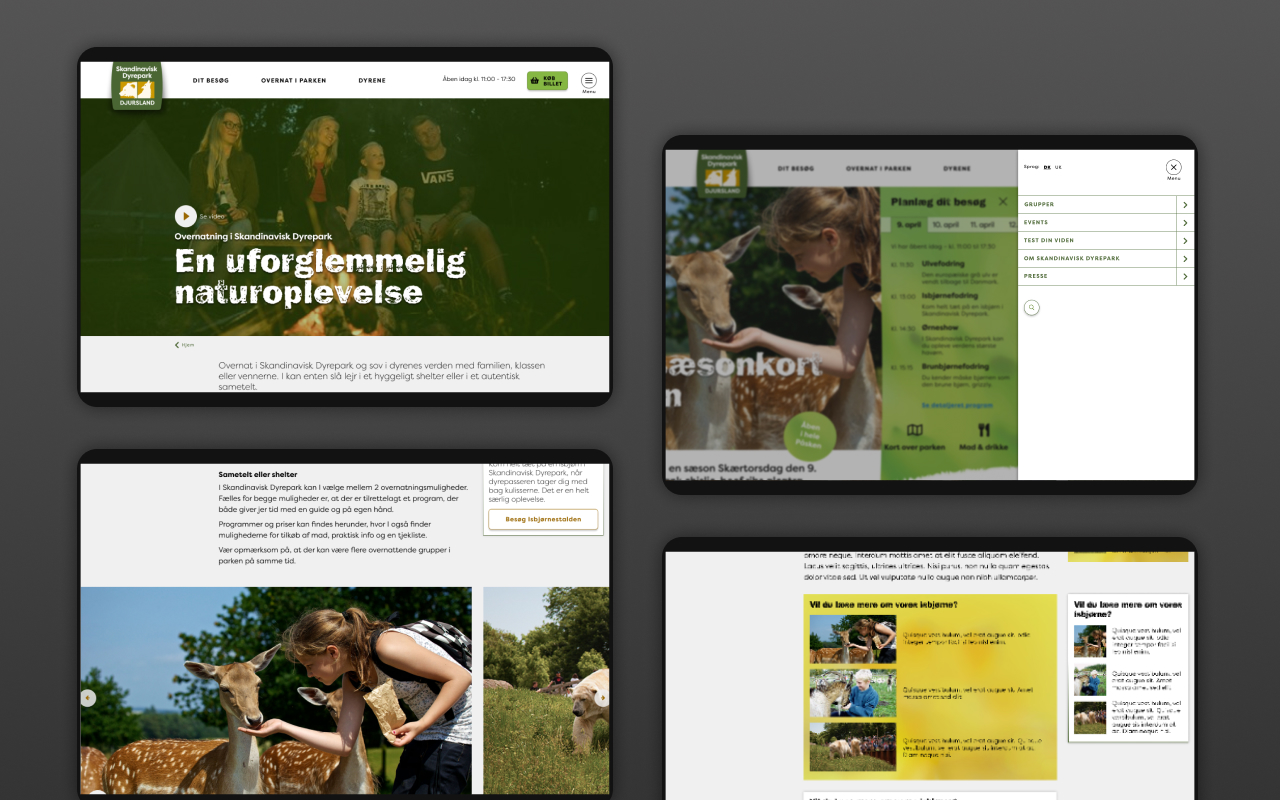 Skandinavisk dyrepark - desktop design